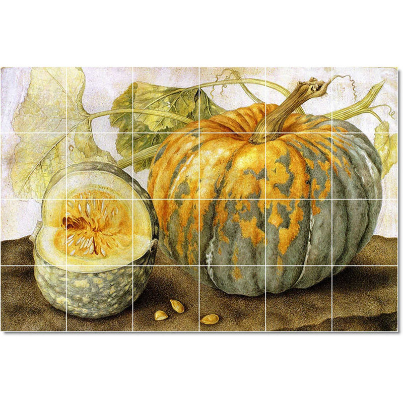 Carreau de céramique décorative 36 po x 24 po 6 po x 6 po, Giovanna Garzoni, légume à fruits W22449