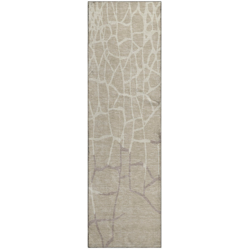 Premium Machine Washable Cossette AMF1049 Squares Rug, Tapis de couloir 2 pi 3 po x 7 pi 6 po