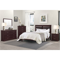 Dumont Dark Cherry Wood 5 Pc Queen Canopy Bed