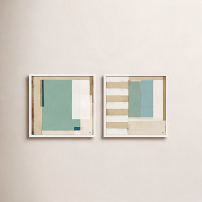 City Scape Aqua 2-Piece Print Set