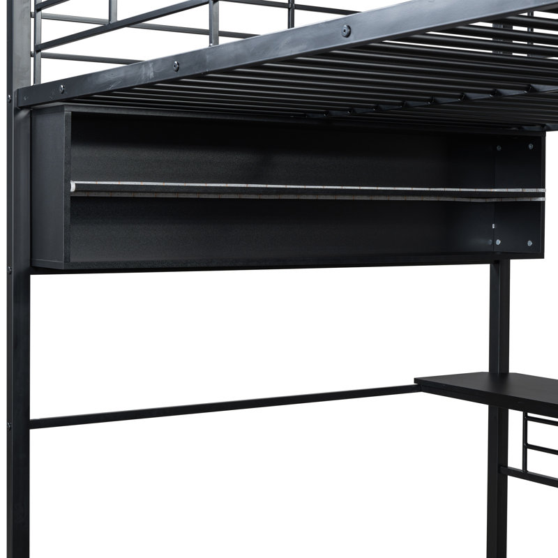 Lit mezzanine en métal avec DEL, Complète