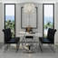 Ensemble de table de salle à manger 9 pièces moderne en chrome argenté avec 8 chaises en cuir noir et argent-819436100-819436154-819436153