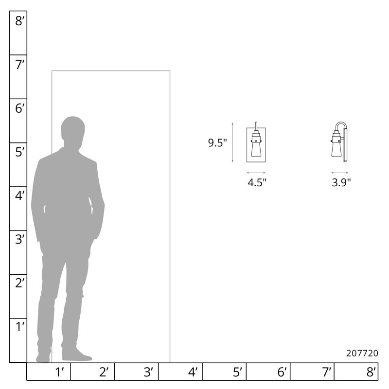 Erlenmeyer ADA Armed Sconce, Soft Gold