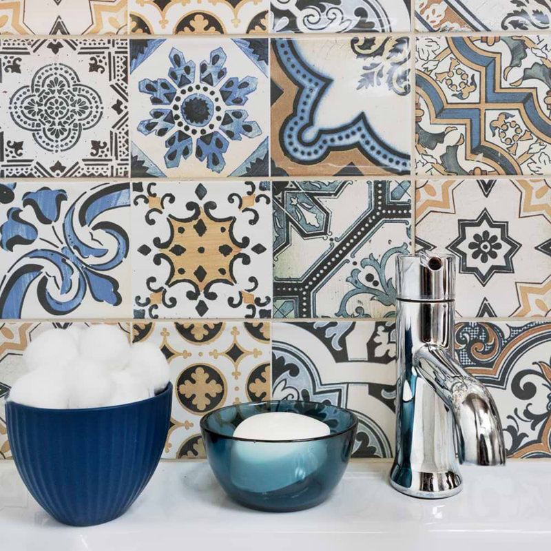 Santa Monica 4X12 Ceramic Wall Tile, Warm Deco