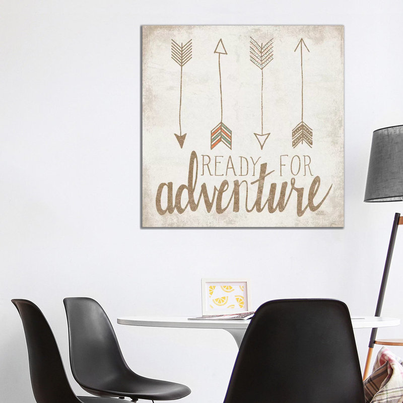 Ready For Adventure, Beige by Laura Marshall - Wrapped Canvas Print, 93.98 cm H x 93.98 cm W