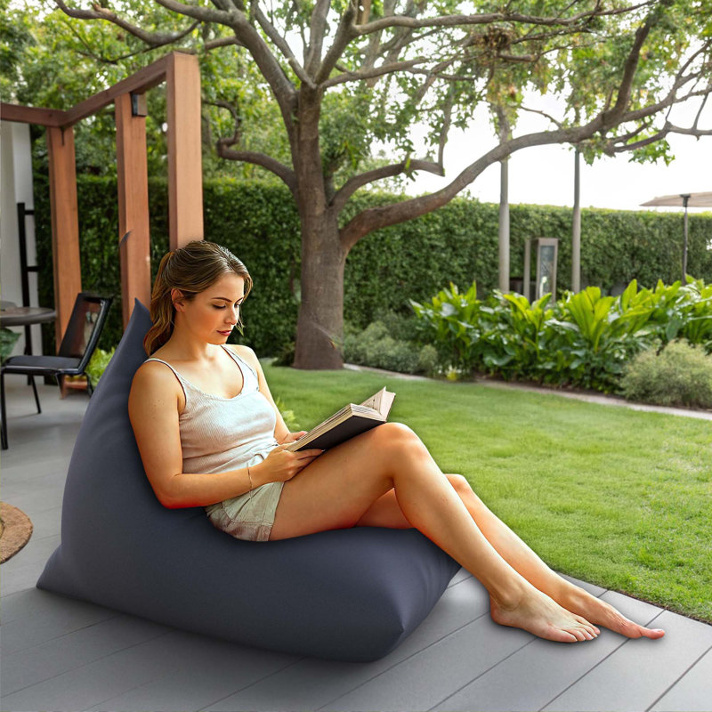Outdoor Bean Bag Lounger Cover (Bag Only), 129.5cm H x 129.5cm W x 170.2cm D, Grey Polyester