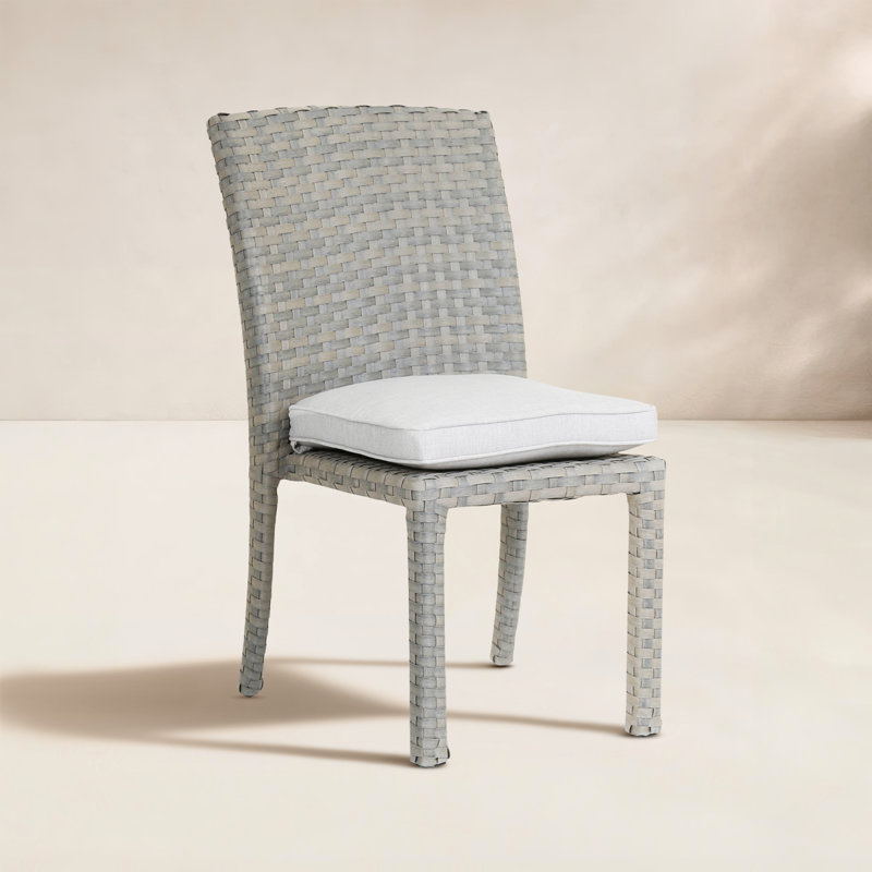 Majorca Outdoor Dining Side Chair, Cast Silver Sunbrella®