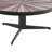 Burdett Mid-Century 33.5 In. Round Maroon Coffee Table With Tempered Glass Top