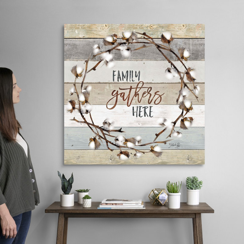 Reproduction d’art textuel sur toile, "Family rassemblements here" par Marla Rae, Toile tendue, H 36 po x l 36 po, Sans cadre