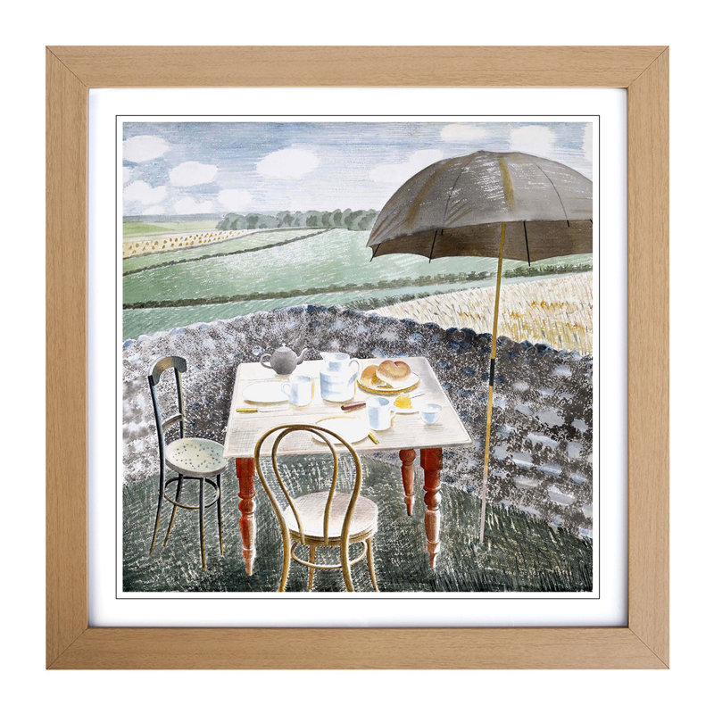 Sussex and the Downs by Eric Ravilious - Framed Print, Oak