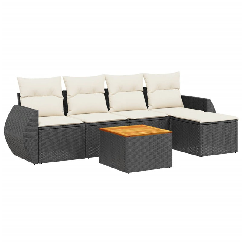 Ensemble de canapé de jardin Vidaxl noir et crème