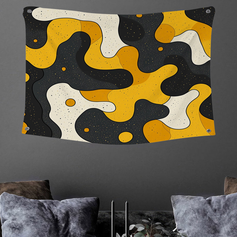 Abstract Shapes Wall Tapestry -  Abstract Wall Decor, 68" H x 80" W