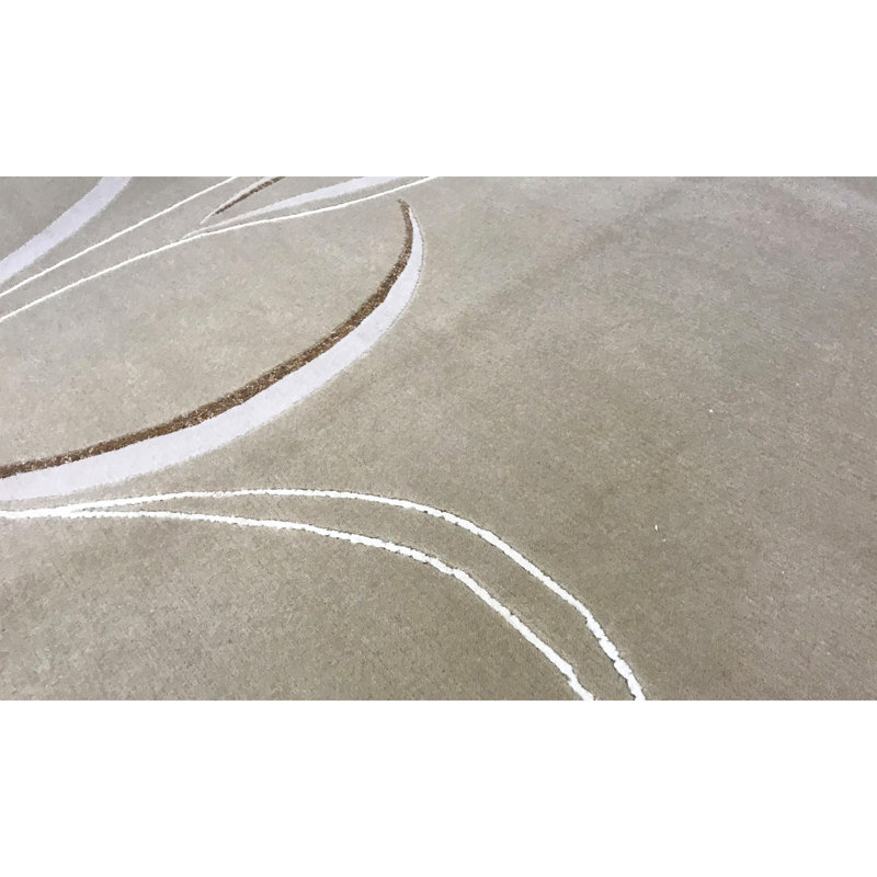 Himalayan Wool Floral Area Rug in Beige