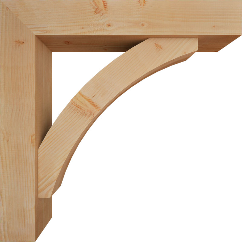 Thorton Block Bracket with Offset Brace, 38 x 38, 7 1/2"W Douglas Fir (Smooth)