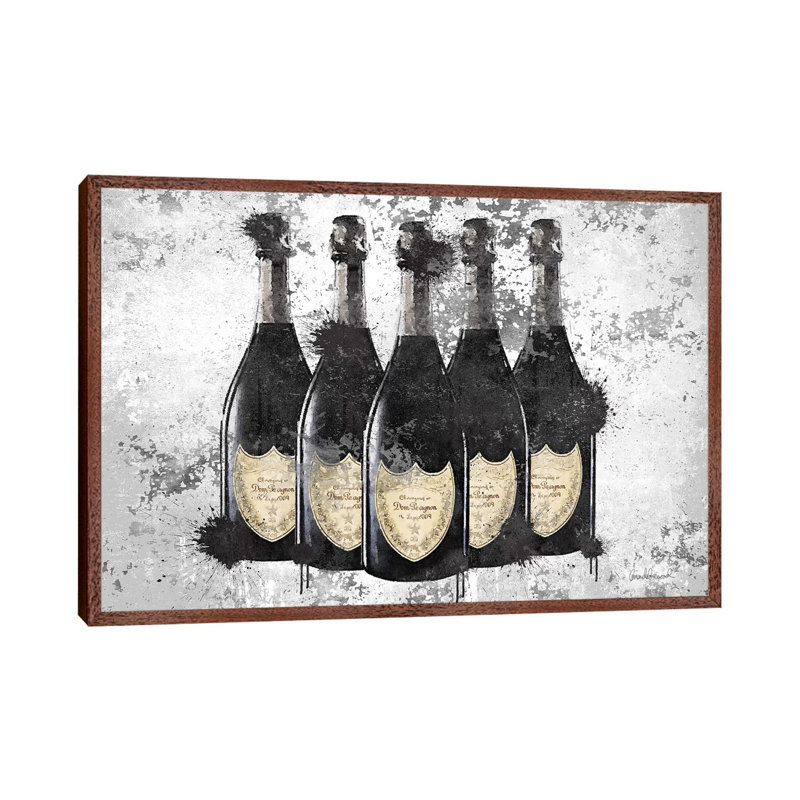 Champagne II by Amanda Greenwood - Painting on Canvas, Brown Framed, 66.04 cm H x 45.72 cm W