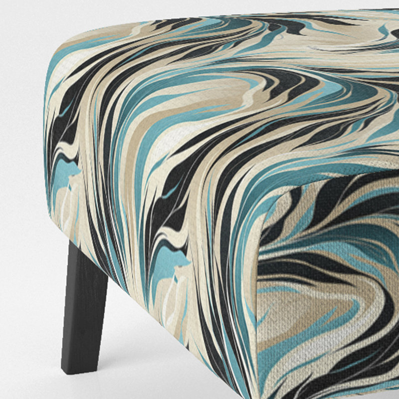 Fauteuil de chambre rembourré bleu sarcelle et crème Natures Whispers