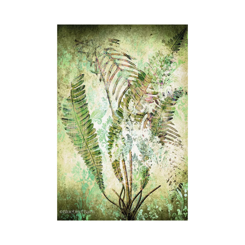 Organic Greenery In Damask II by Bluebird Barn - Wrapped Canvas Print, 66.04 cm H x 45.72 cm W x 1.91 cm D