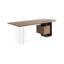 Bureau brun / noir + demi-cercle en bois massif + acier + acrylique avec 2 tiroirs-792688232-792688244