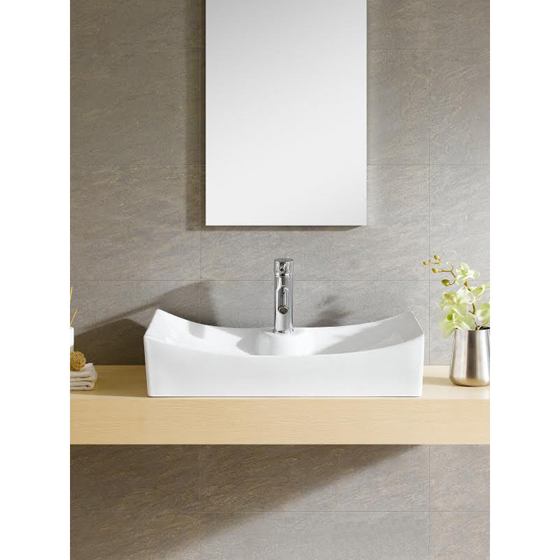 Modern Ceramic Rectangular Vessel Bathroom Sink