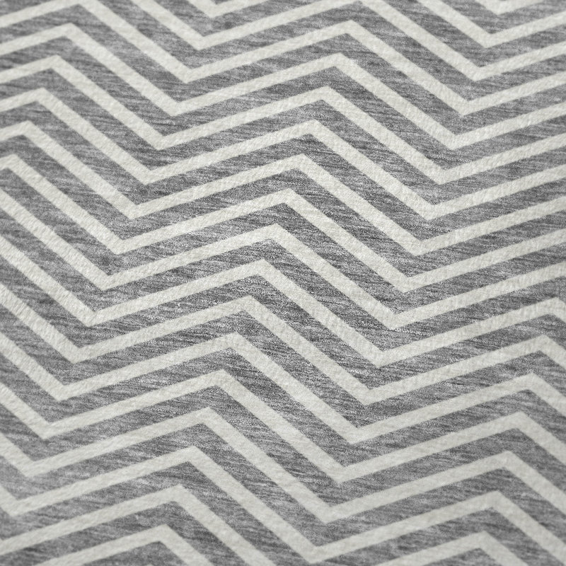 Jeté à chevrons lavable en machine Addison Sherpa ASB934, Gris