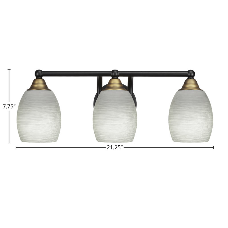 Michell 3-Light Bath Bar, Matte Black/Brass