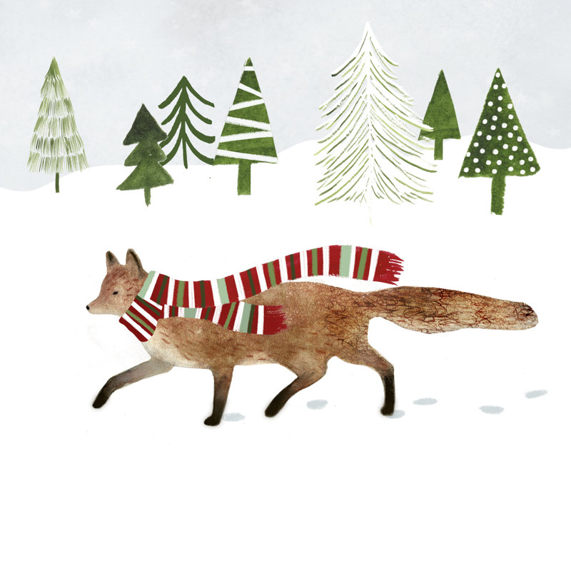«Woodland Christmas II» par Victoria Borges - impression sur toile tendue, H 20 po x l 20 po