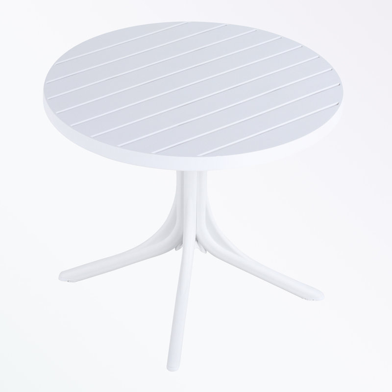 Table de salle à manger ronde en plastique avec pieds robustes