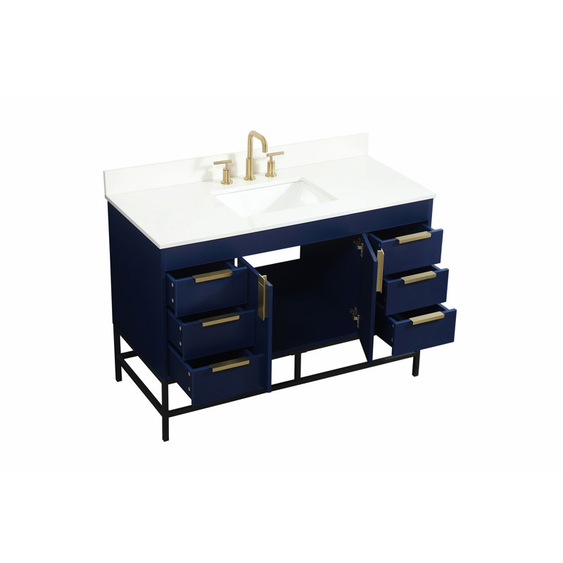 Ensemble de meuble-lavabo simple 48 po Eugene, bleu