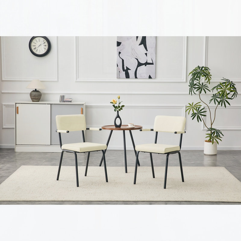 Ensemble de 2 chaises de salle à manger rembourrées avec pieds en métal, 2