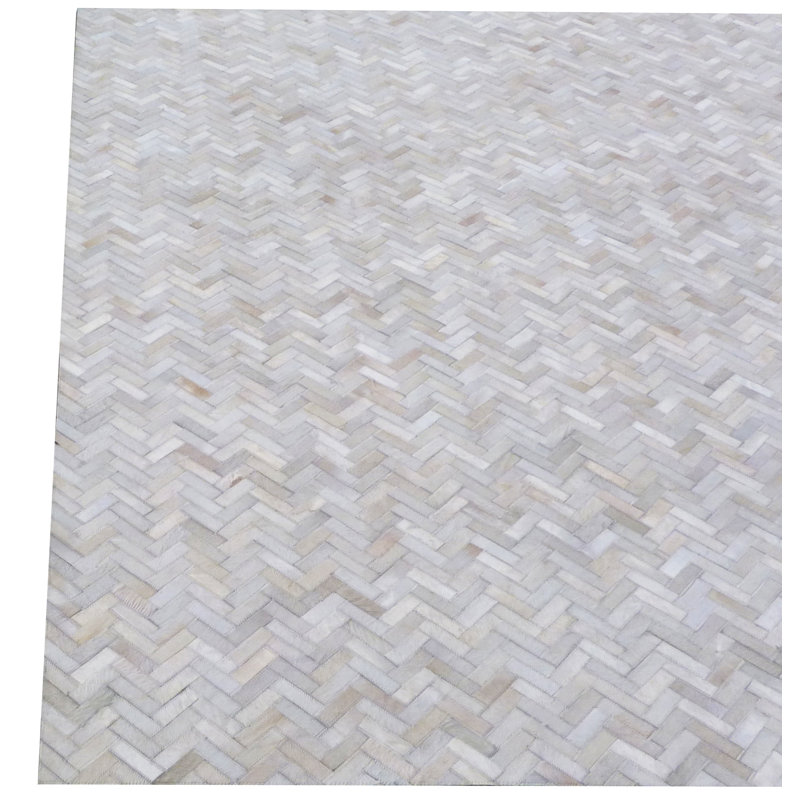 Mosaic Leather Chevron Area Rug, Rectangle 9'6" x 13'6"