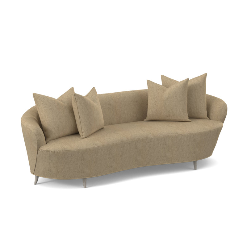 Boomerang Sofa, Margaret Lagoon Polyester Blend, Bisque