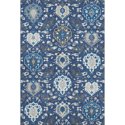 Premium Machine Washable Hust AMF1026 Damask Rug