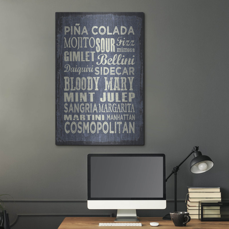 «Cocktail Sign 2» par Erin Clark, art mural en métal, H 36 po x l 24 po