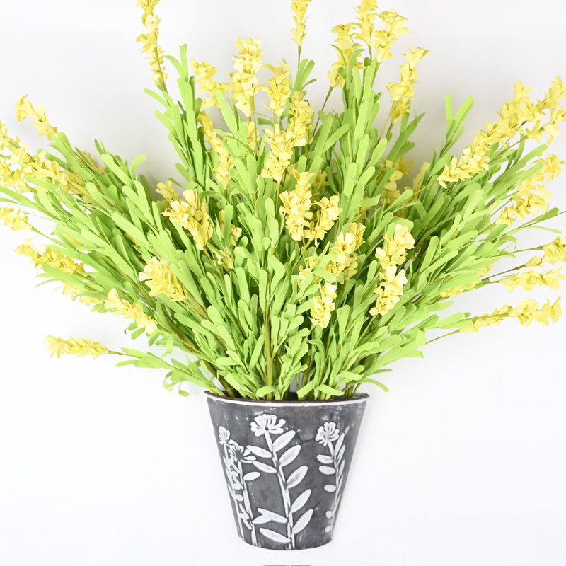 Fleurs artificielles en pot, décoration florale de centre de table, Jaune
