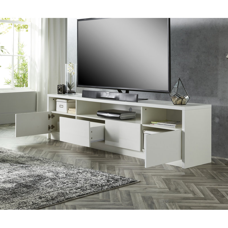 White TV Cabinet with Lights for up to 88" TV's, White