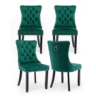 Chaises de salle à manger, chaise de salle à manger rembourrée haut de gamme avec anneau clouté
