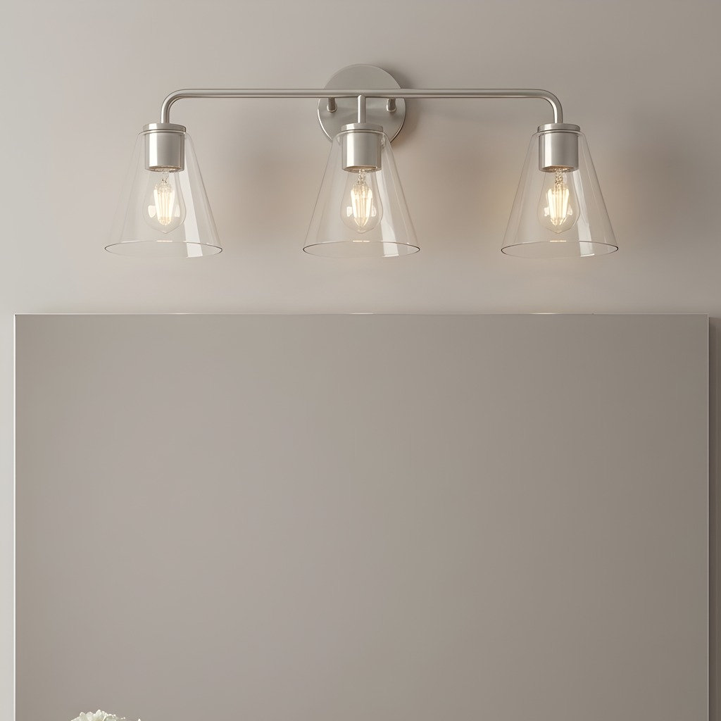 Senda One Light Vanity, Clear, 3, Brushed Nickel