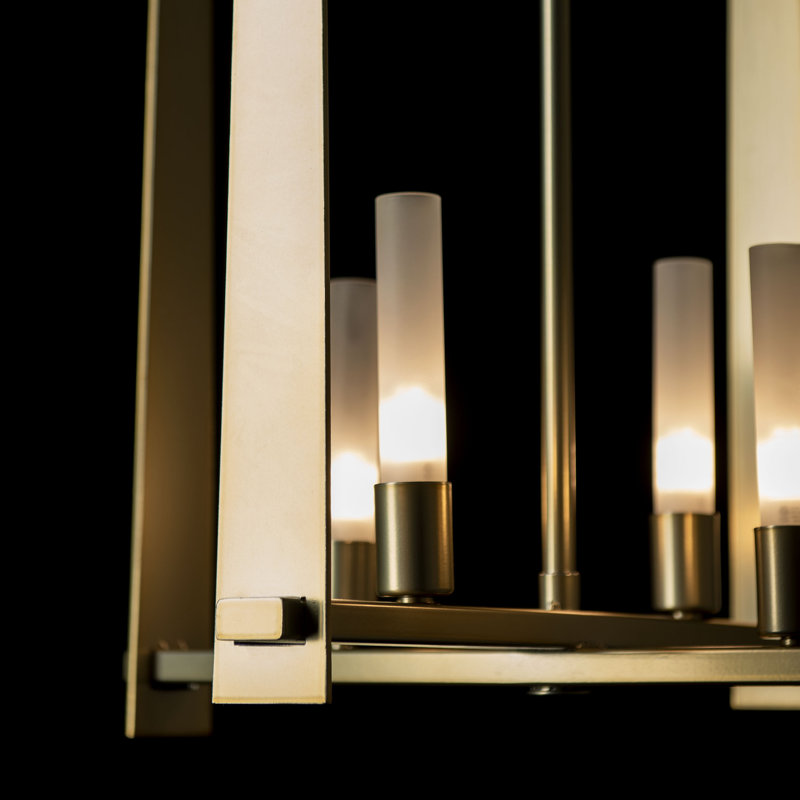 Triomphe 4 - Light Lantern Geometric Chandelier, Modern Brass