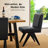 Leatherette Solid Back Dining Chair With V-Shaped Solidwood Legs-898416512-898416515