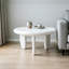 Table d'appoint moderne minimaliste blanche brillante de forme irrégulière