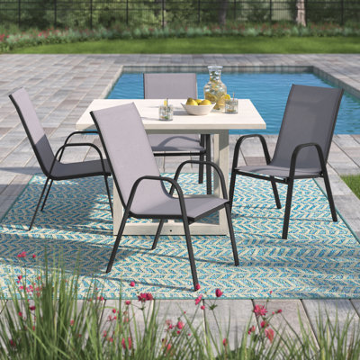 Artu Stackable Flex Comfort Sling Outdoor Patio Chairs by Flash Furniture