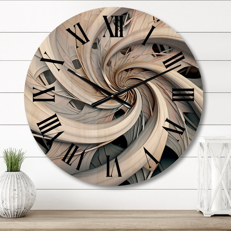 Horloge murale en bois massif Kentrel, Moyenne