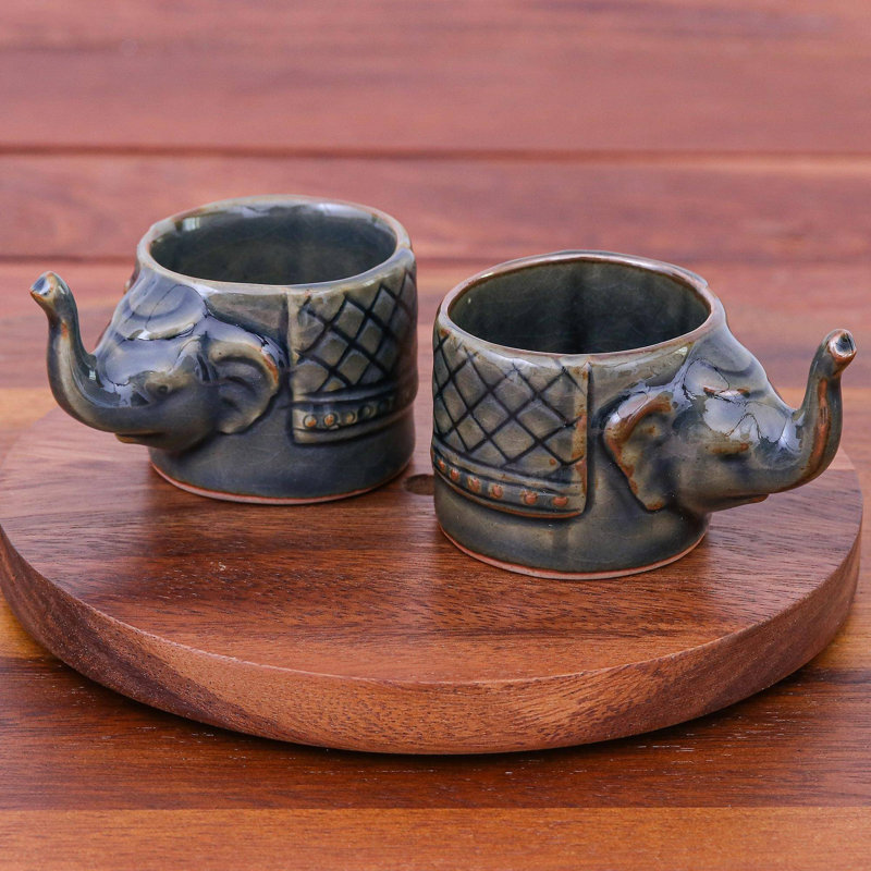 Ceramic Teacup, Navy