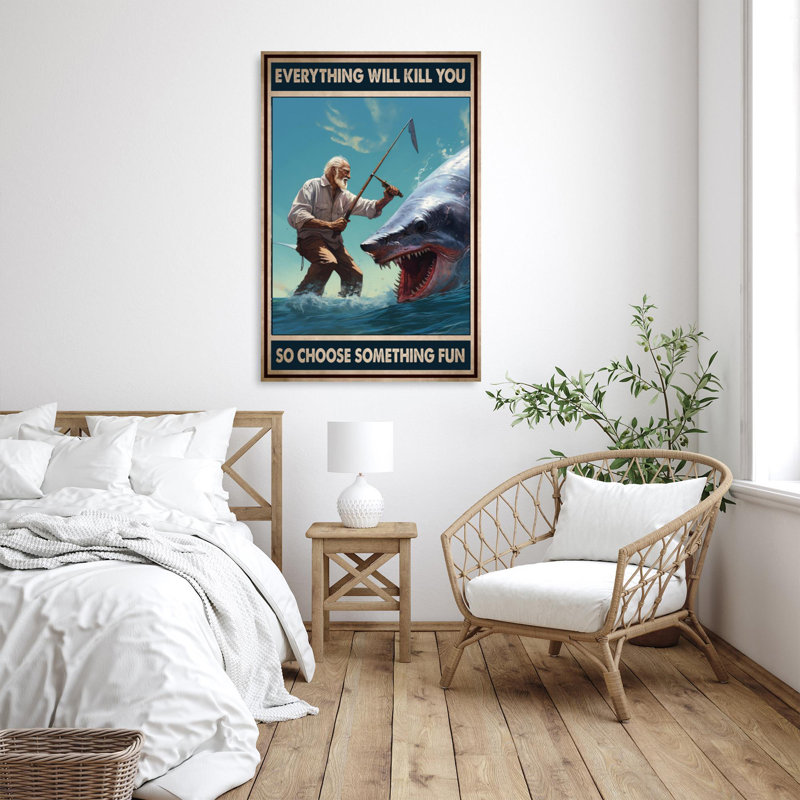 Fishing Choose Something Fun 2 - 1 Piece Rectangle Graphic Art Print On Wrapped Canvas, H 20 po x l 16 po x P 1,25 po