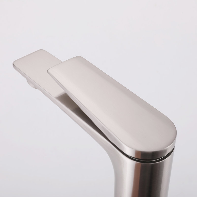 Solid Brass Single Hole Single Handle Bathroom Sink Faucet, Brushed Nickel