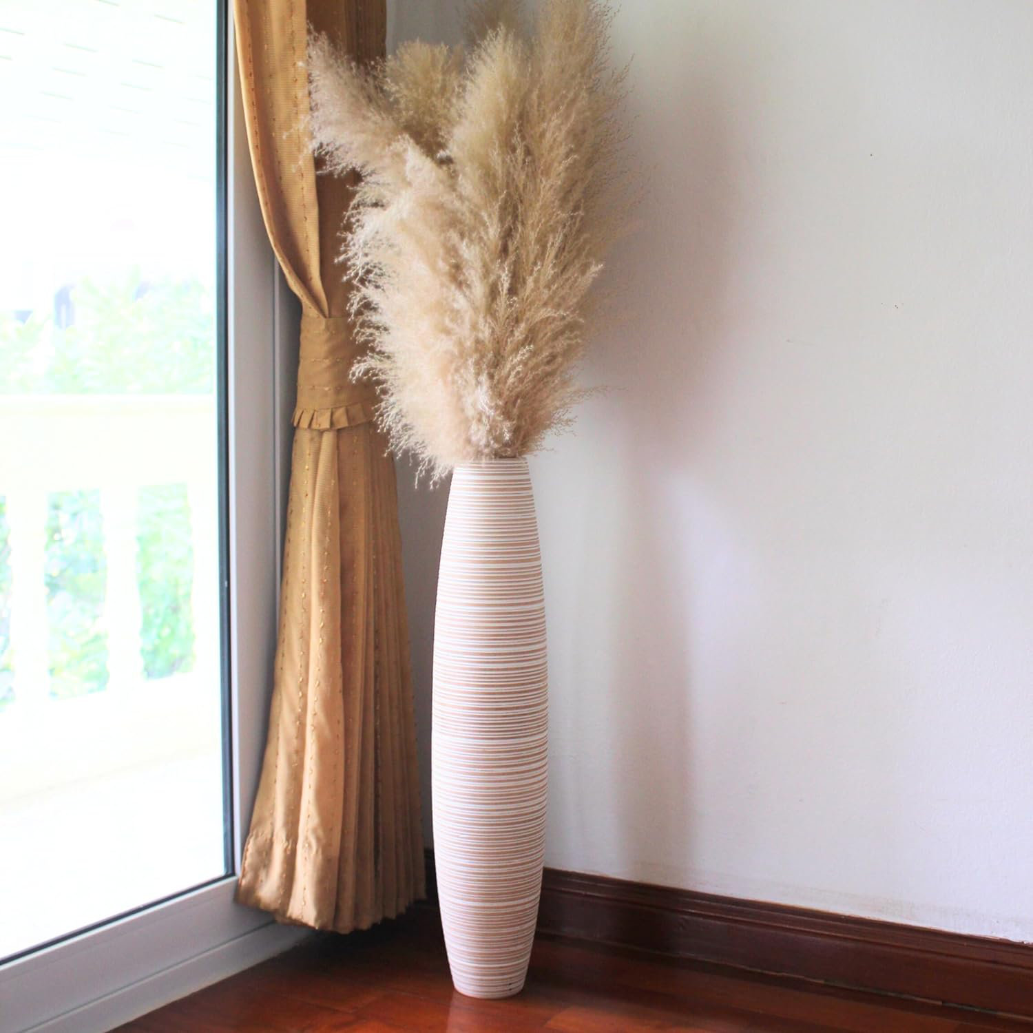 Gracie Oaks Clorisa Mango Wood Floor Vase Wayfair