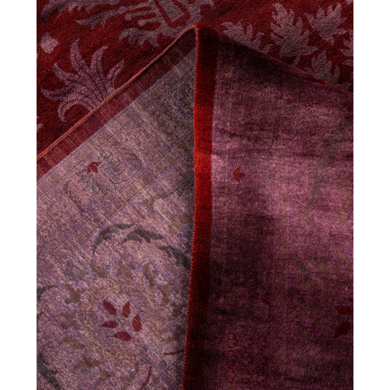 Overdyed Hand-Knotted Wool Modern-Contemporary Purple Area Rug 9' 1" x 12' 1"