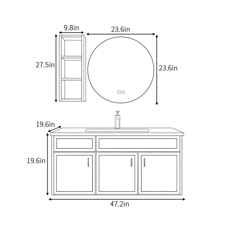 Armoire de salle de bain moderne et luxueuse, Vert clair