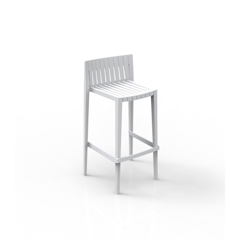 Spritz Patio Bar Stool, White, Bar Stool (30'' Seat Height)