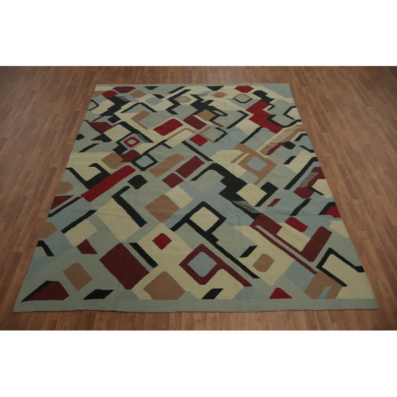 Tapis moderne à motif géométrique abstrait 8 x 10